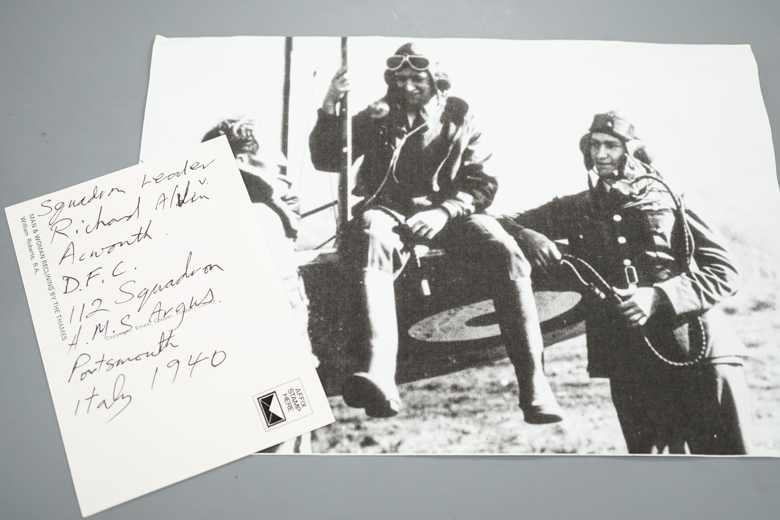 Squadron leader Richard Alvin Ackworth DFC 112 squadron HMS Argus, navigational computor and air ministry manual of navigation vol 1, 1